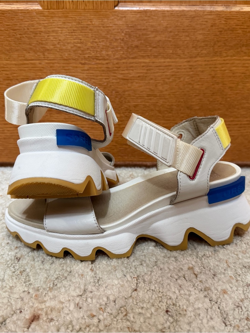 Sorel Kinetic White Platform Sandals
